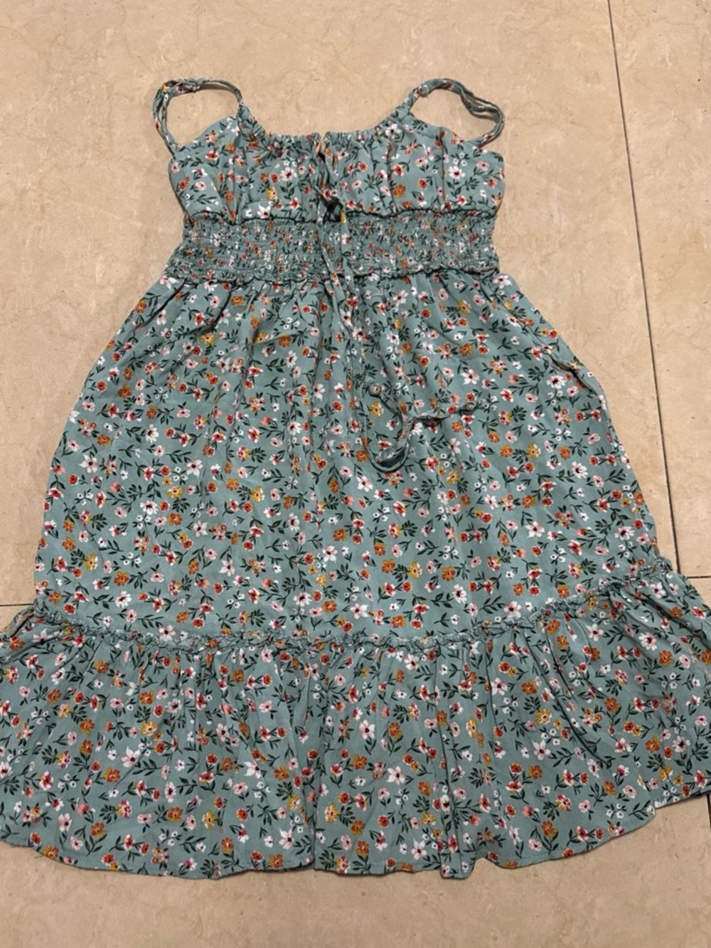 Passport Sage Green Floral Smocked Sundress